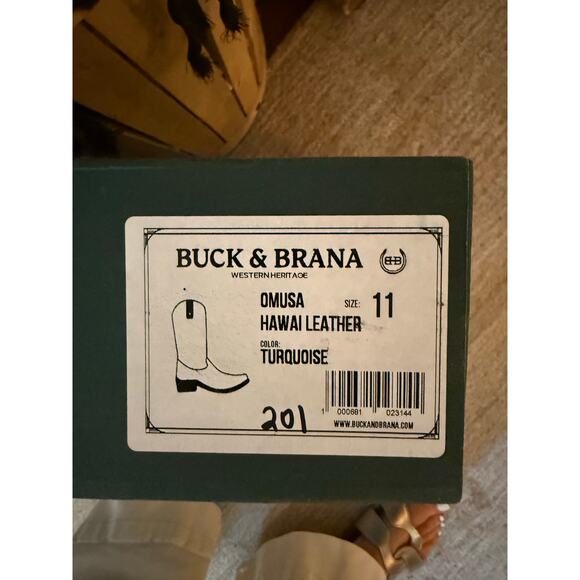 💥 NWT Buck & Brana “Omusa” Boots | Size 11 | Turquoise Distressed Leather 💥 - Picture 6 of 7